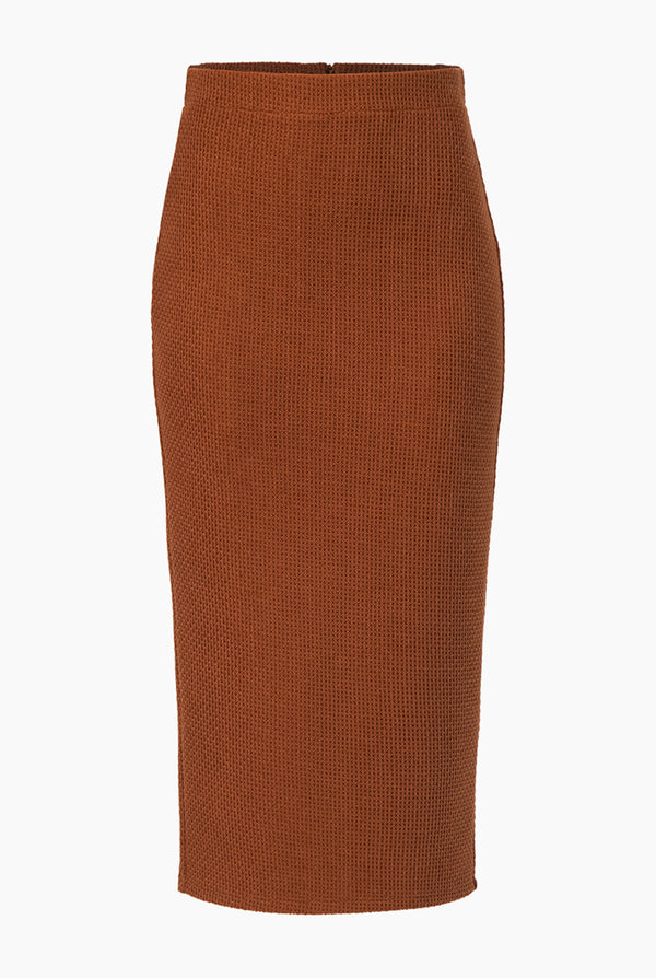 Falda cafe con abertura