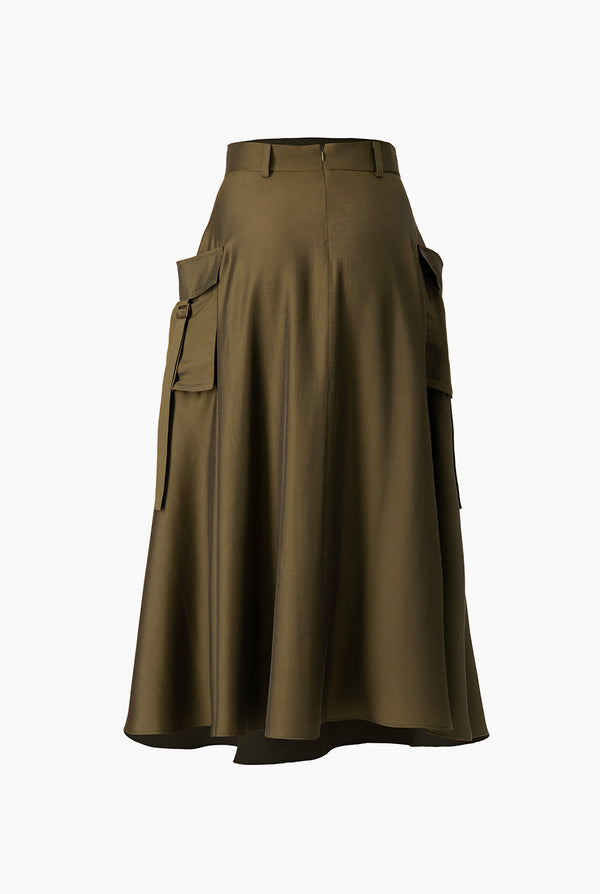 Falda larga estilo cargo