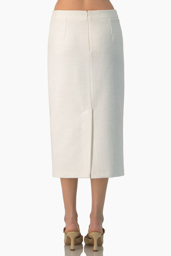 Falda midi blanca