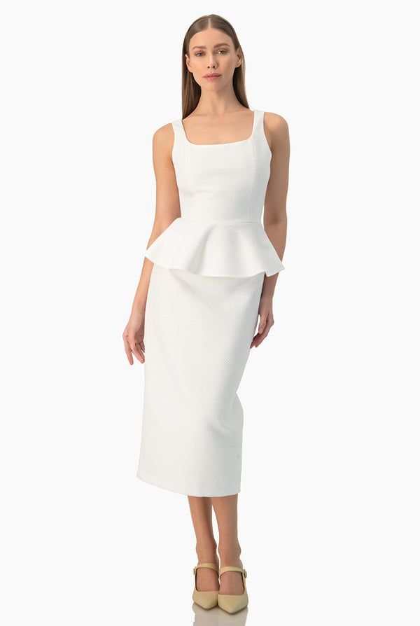 Falda midi blanca