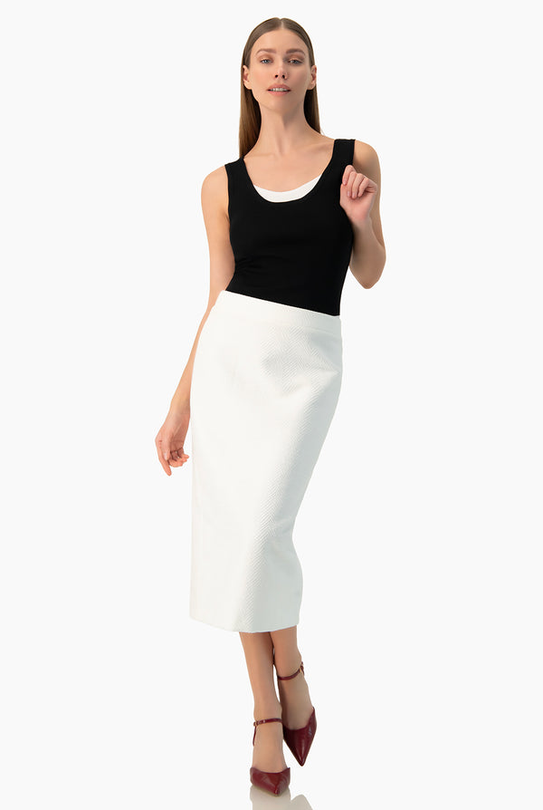 Falda midi blanca
