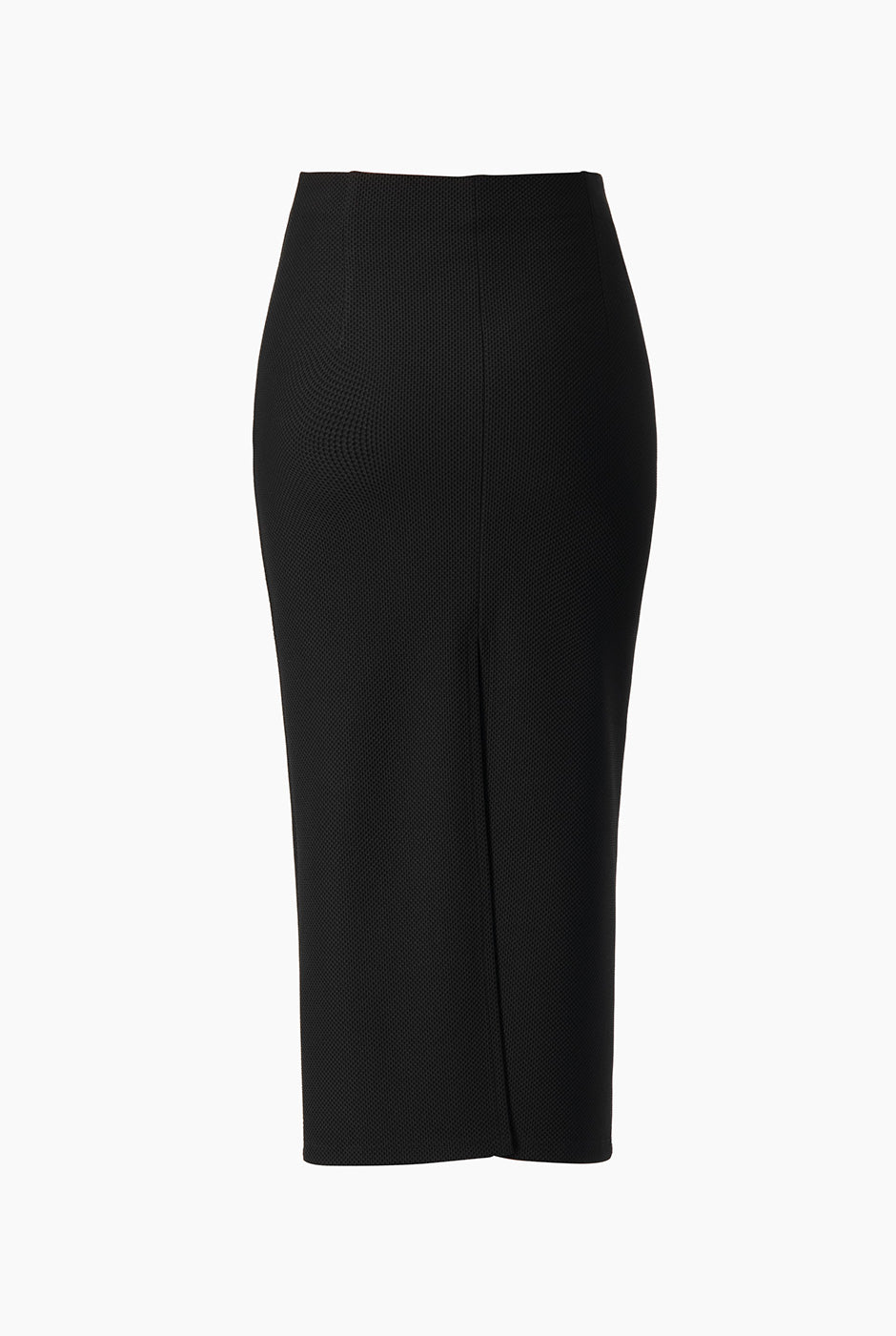 Falda midi negra elegante con abertura trasera