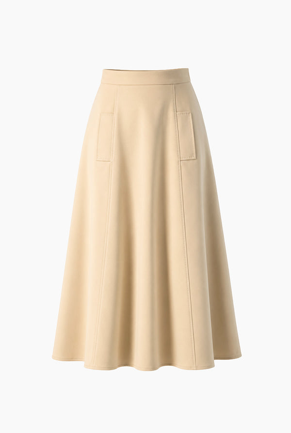 Falda Ivonne midi beige