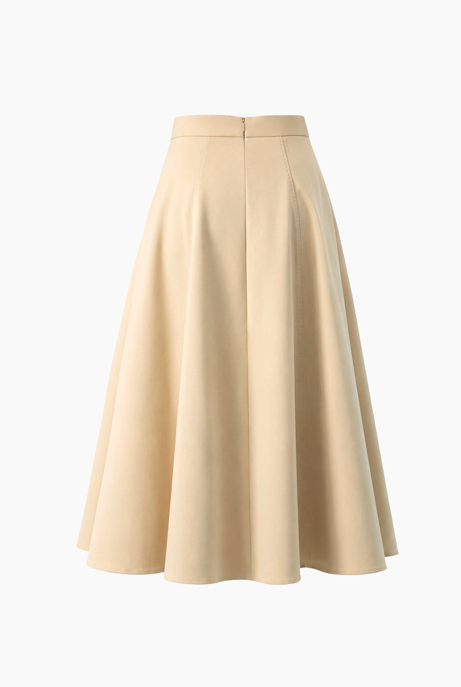 Falda midi beige Ivonne con bolsillos simulados