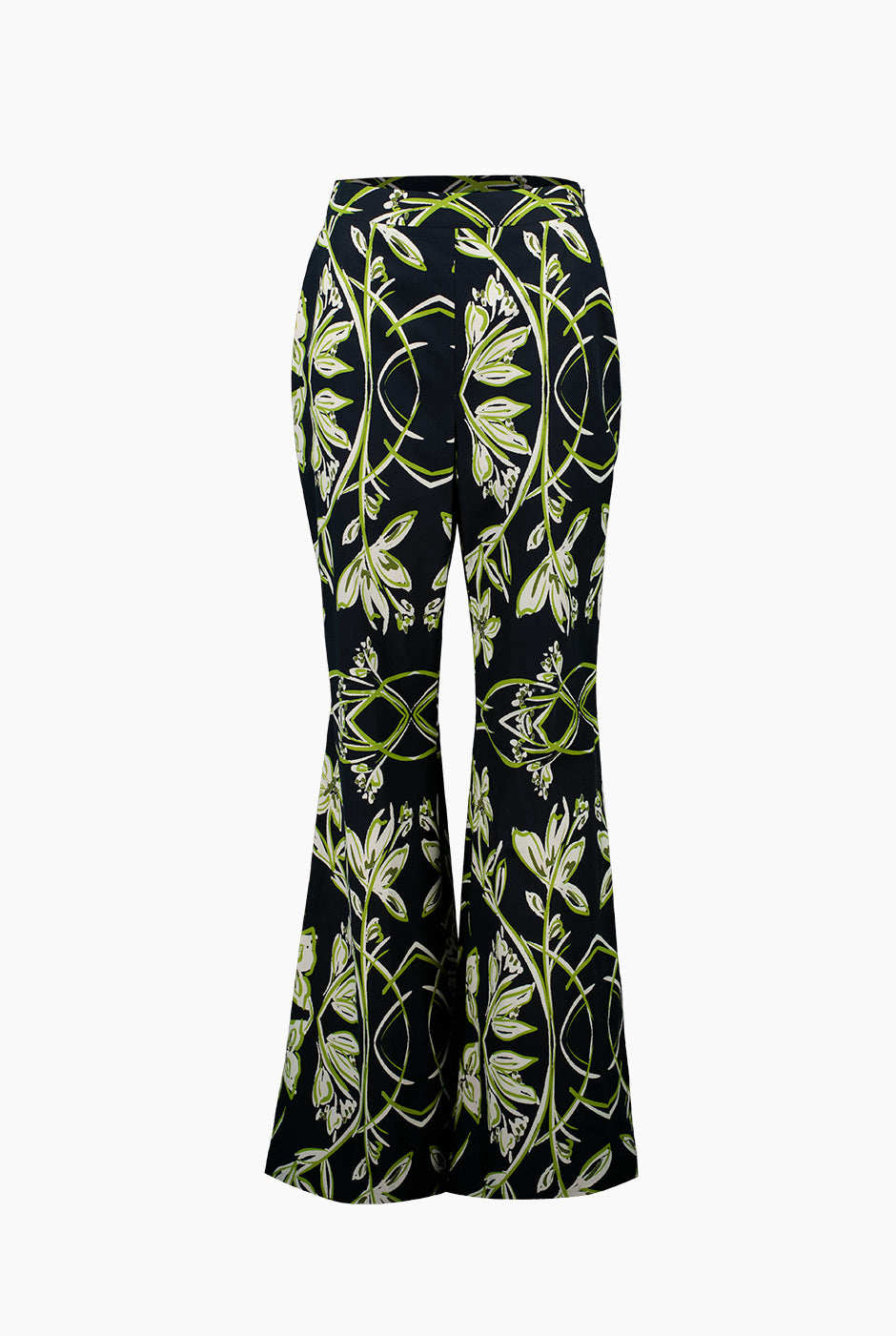 Pantalon semi acampanado con estampado floral