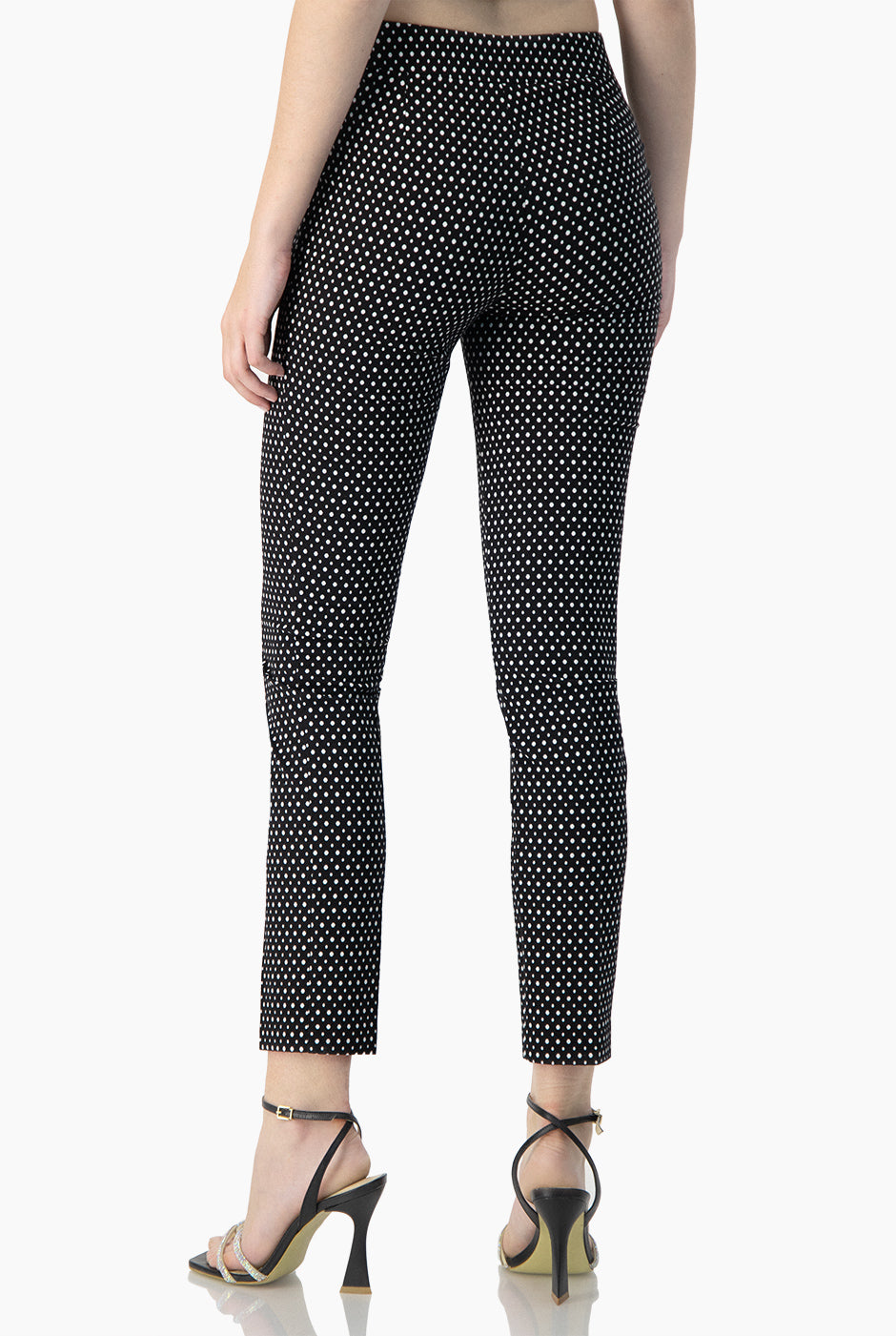 Pantalon corte skinny con estampado de lunares