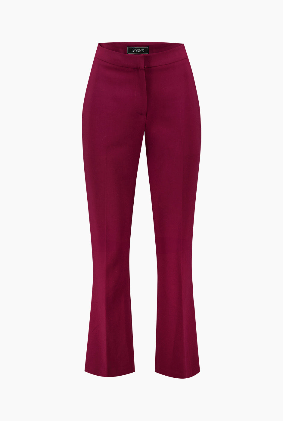 Pantalon recto corto color vino