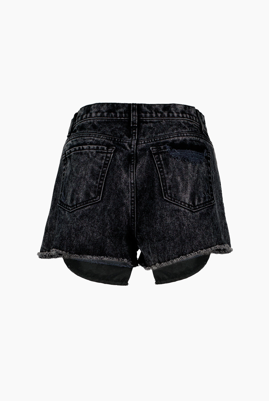 Short denim negro con destruccion