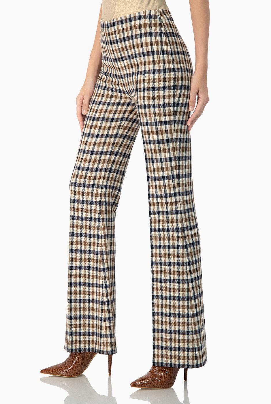 Pantalon estampado semi acampanado