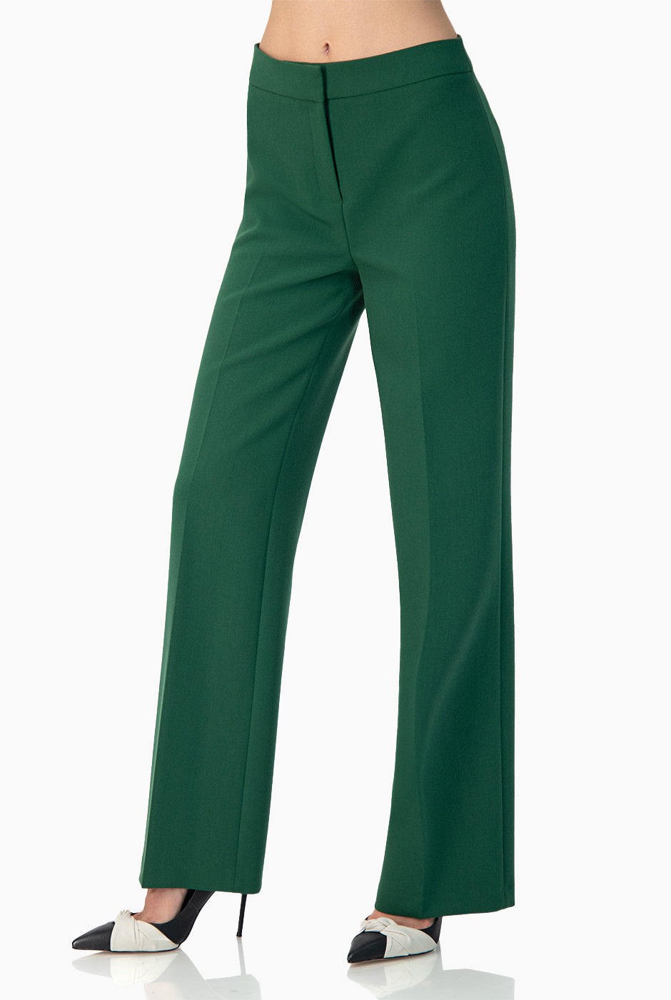 Pantalon recto liso color verde