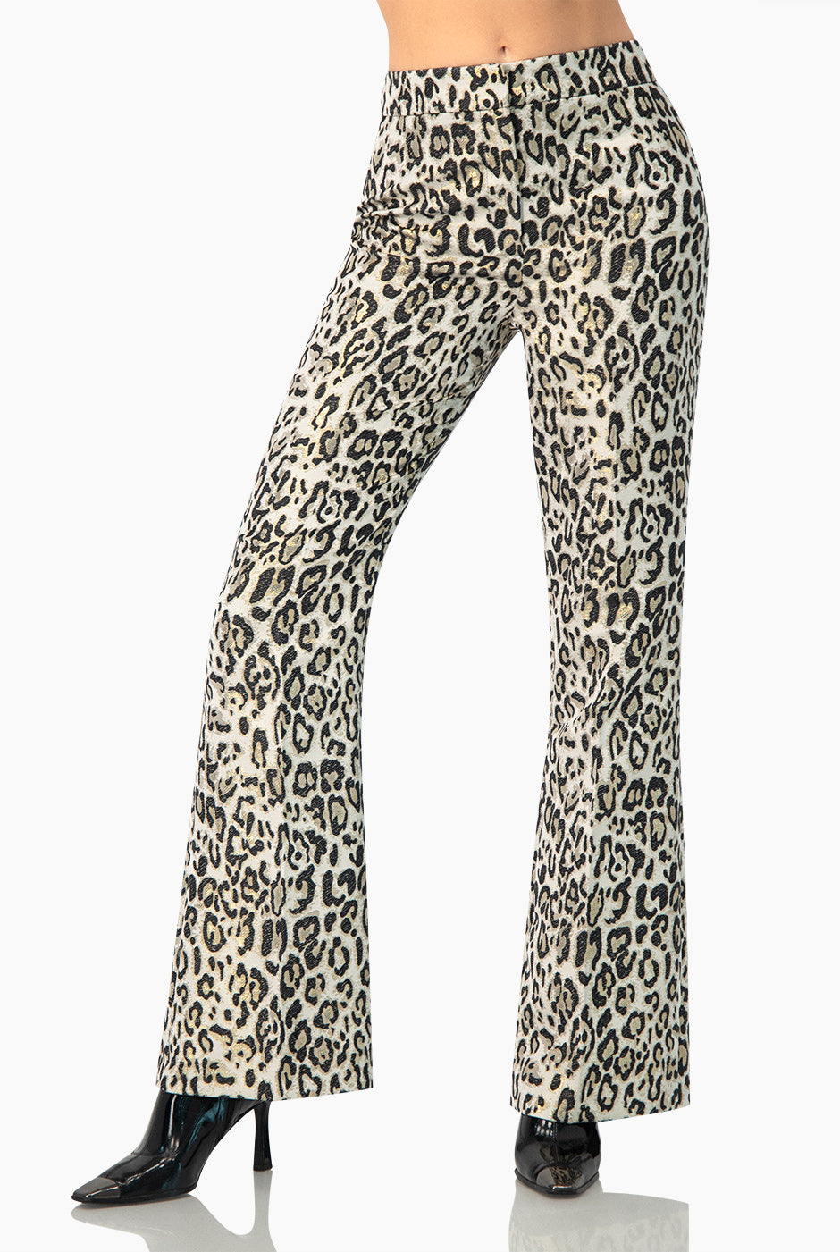 Pantalon acampanado estampado animal print