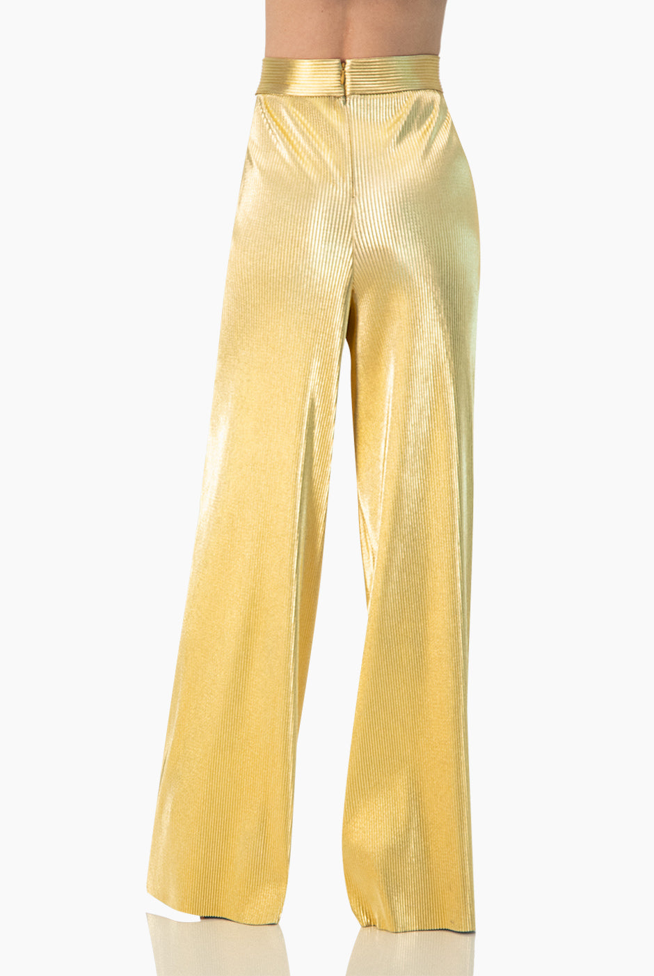 Pantalon amplio color dorado