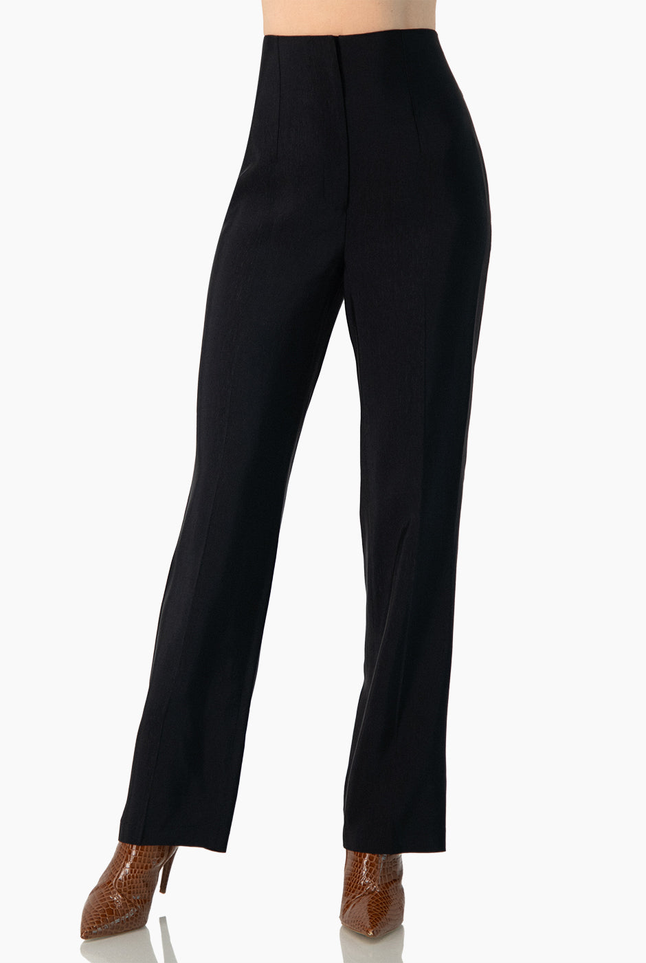 Pantalon recto en tono negro