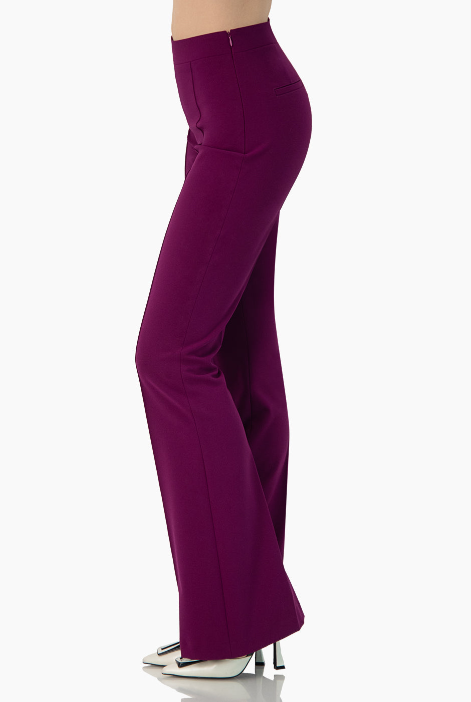 Pantalon liso acampanado morado