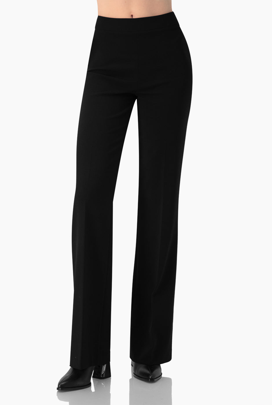 Pantalon recto negro con cierre