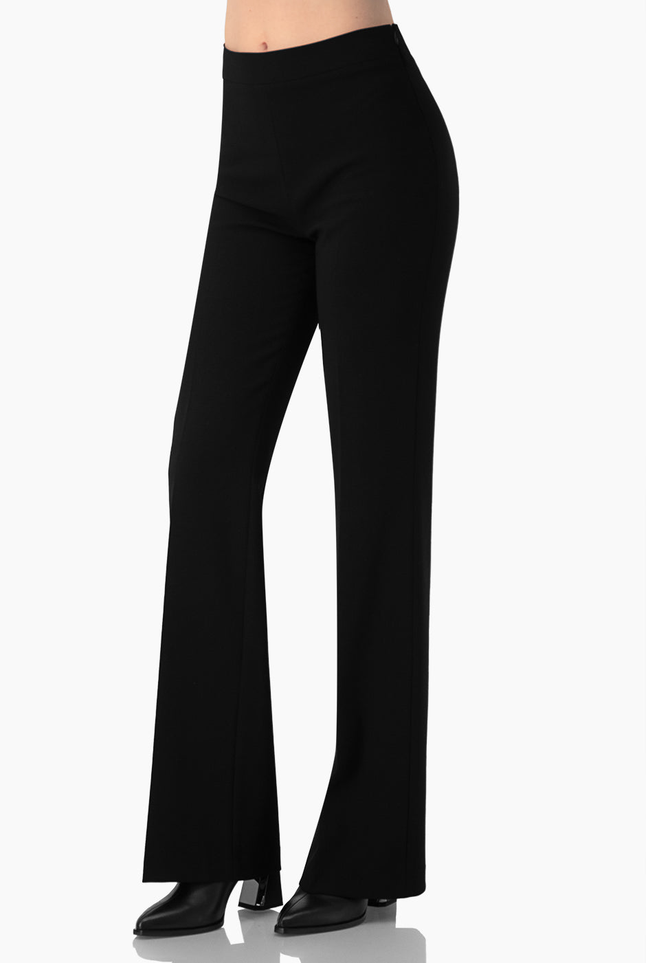 Pantalon recto negro con cierre