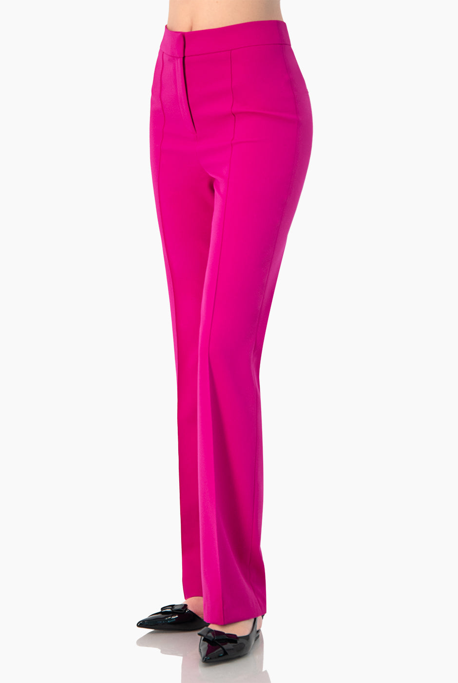 Pantalon recto liso fucsia