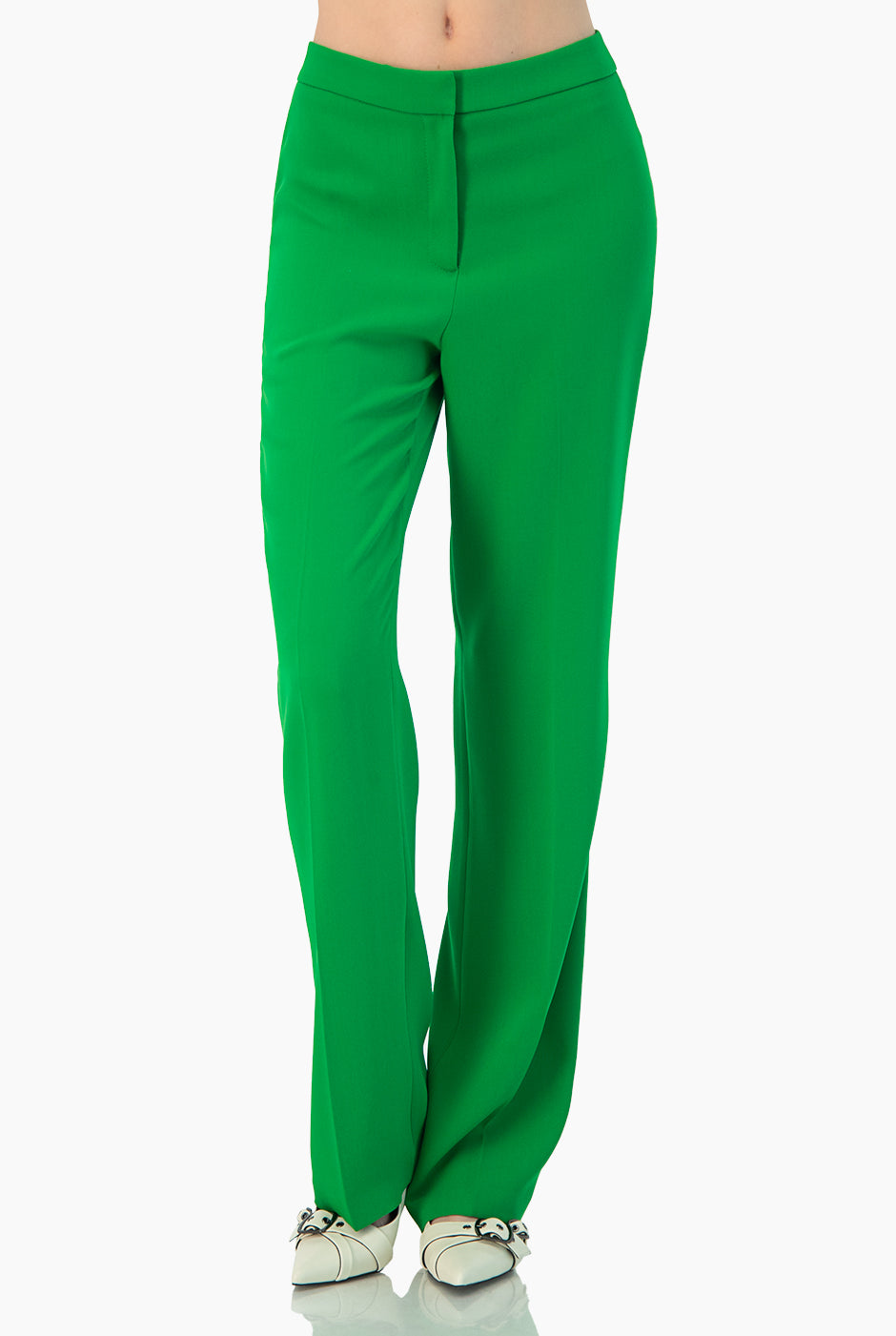 Pantalon recto verde sin bolsas