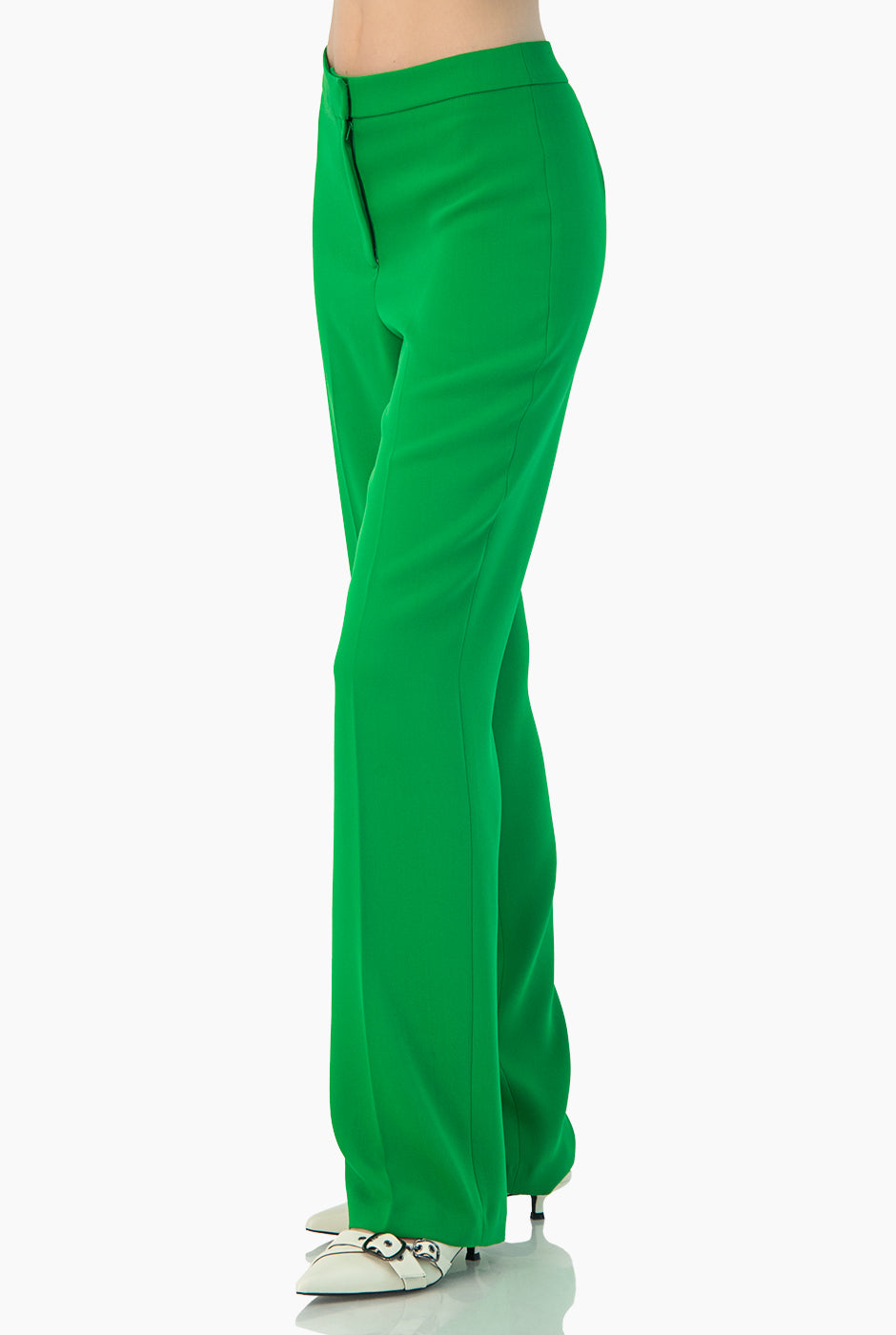 Pantalon recto verde sin bolsas