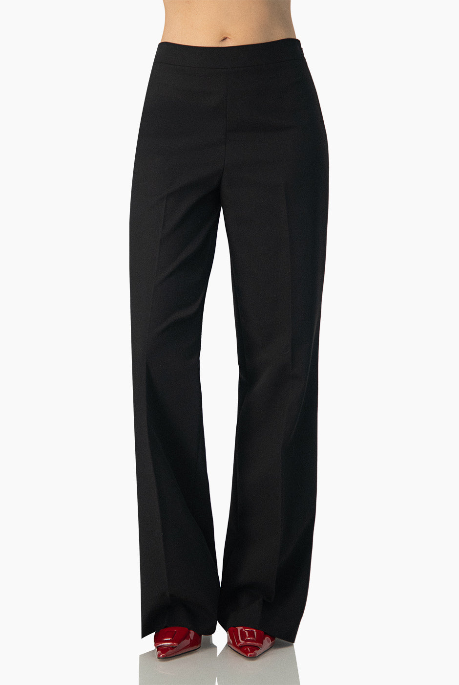 Pantalon liso negro con cierre