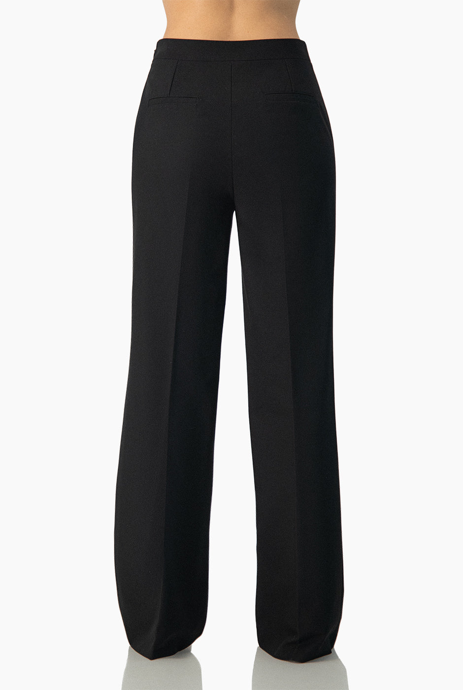 Pantalon liso negro con cierre