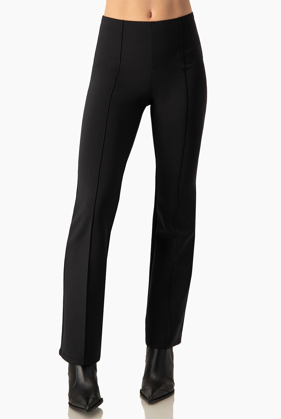 Legging negro entallado sin costuras con pretina de soporte