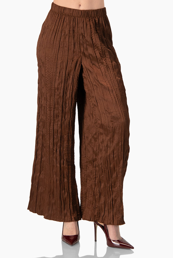 Pantalon de pierna amplia cafe