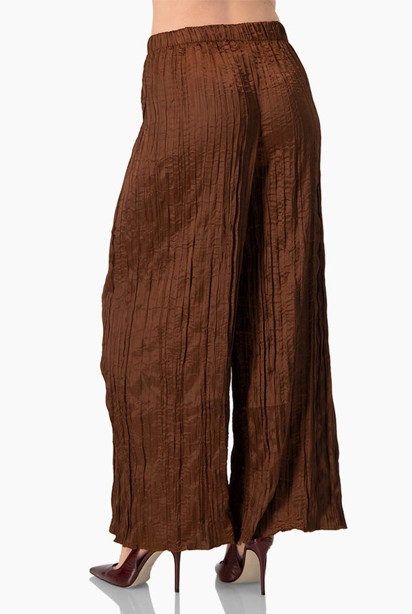 Pantalon de pierna amplia cafe