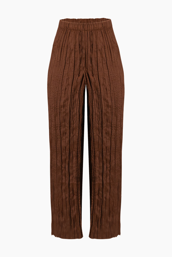 Pantalon de pierna amplia cafe