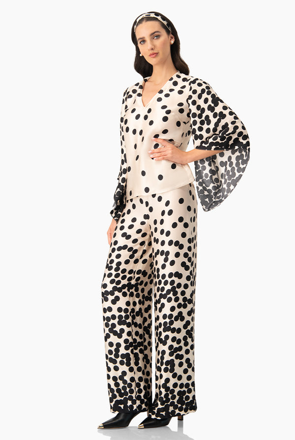 Pantalon amplio lunares