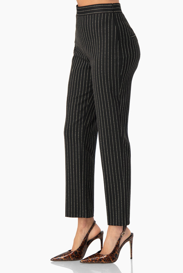 Pantalon recto y estampado de rayas