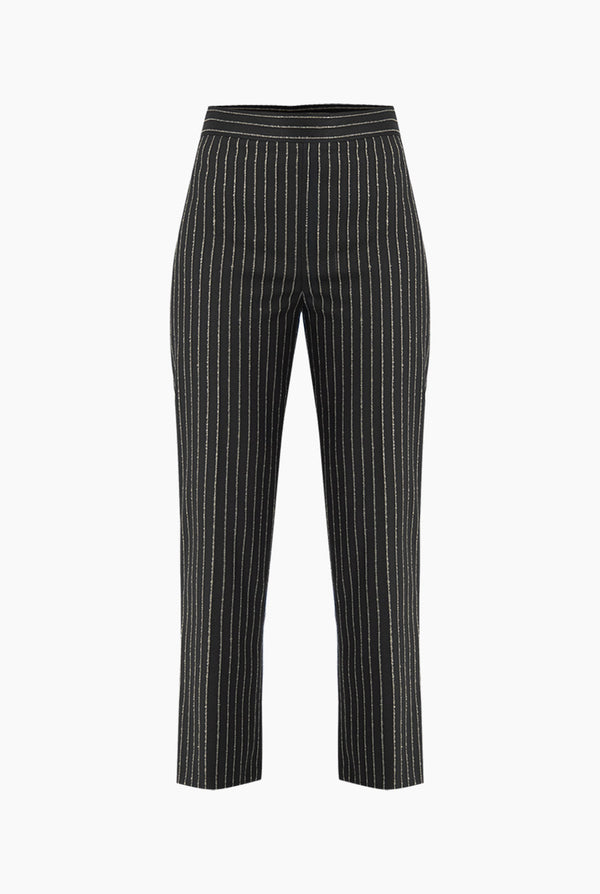 Pantalon recto y estampado de rayas