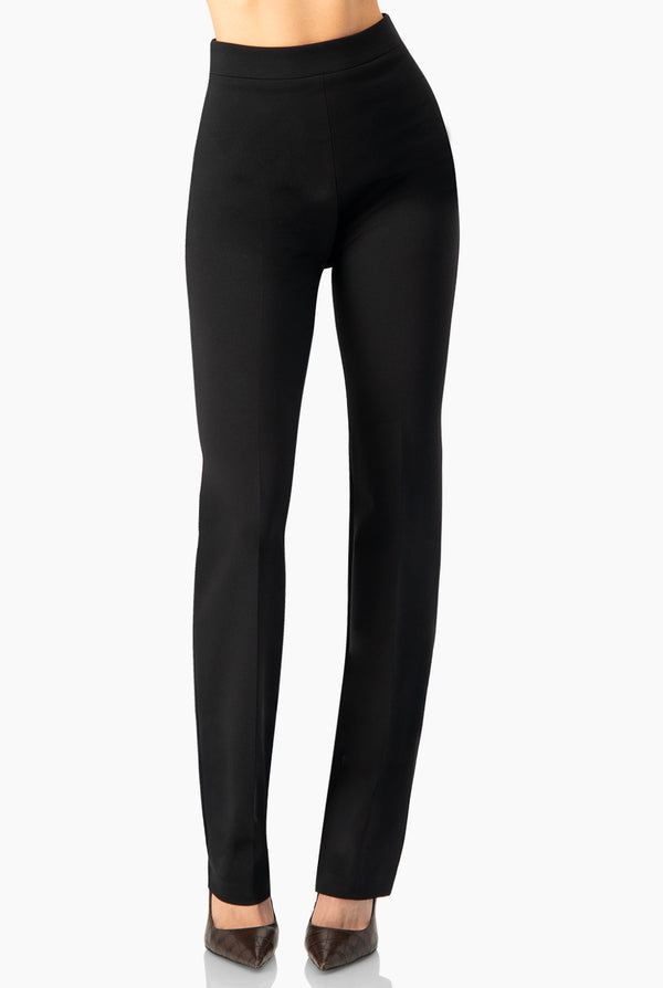 Pantalon liso negro recto