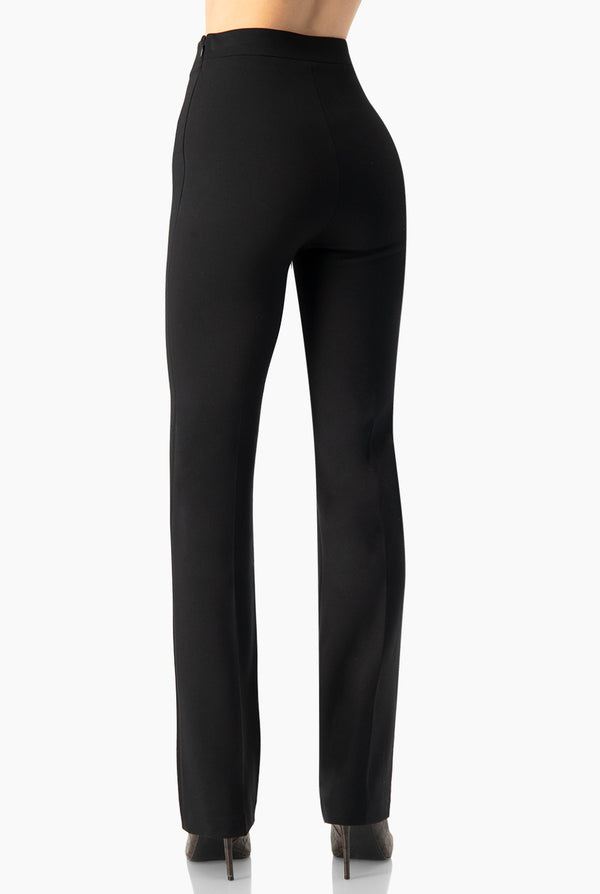 Pantalon liso negro recto
