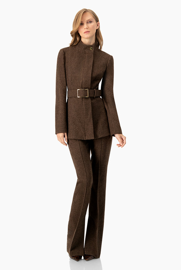 Pantalon cafe con aberturas