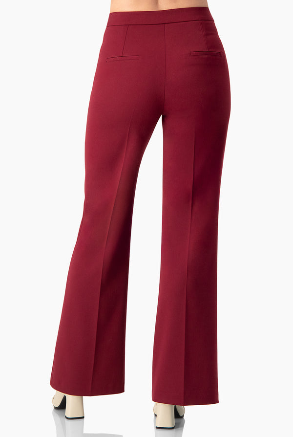 Pantalon recto color vino