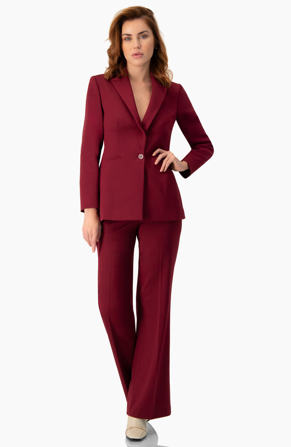 Pantalon recto color vino