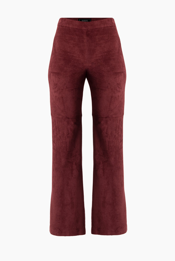 Pantalon liso en tono vino