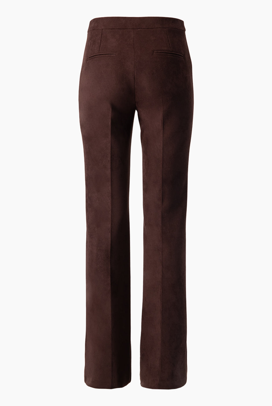 Pantalón acampanado cafe con bolsillos traseros simulados