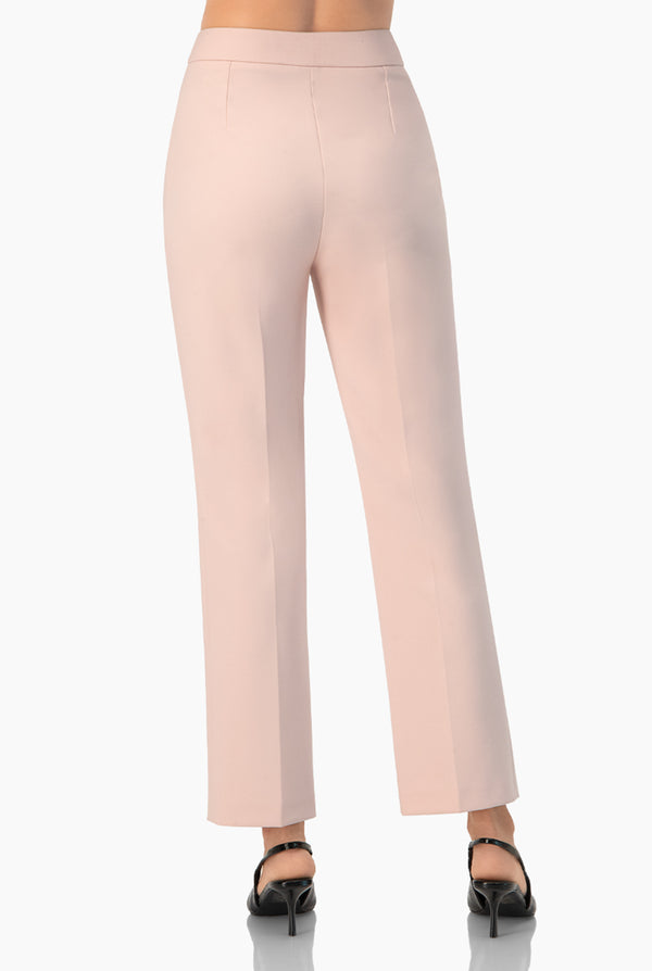 Pantalon recto en tono rosa