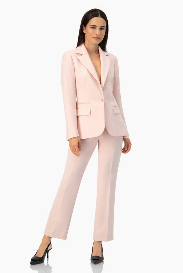 Pantalon recto en tono rosa