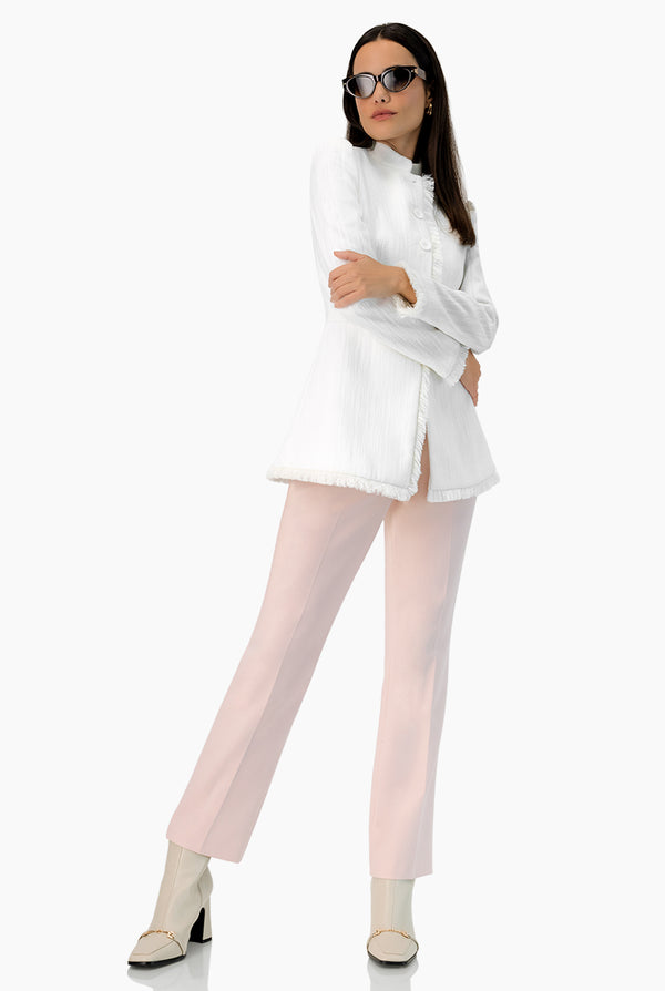 Pantalon recto en tono rosa