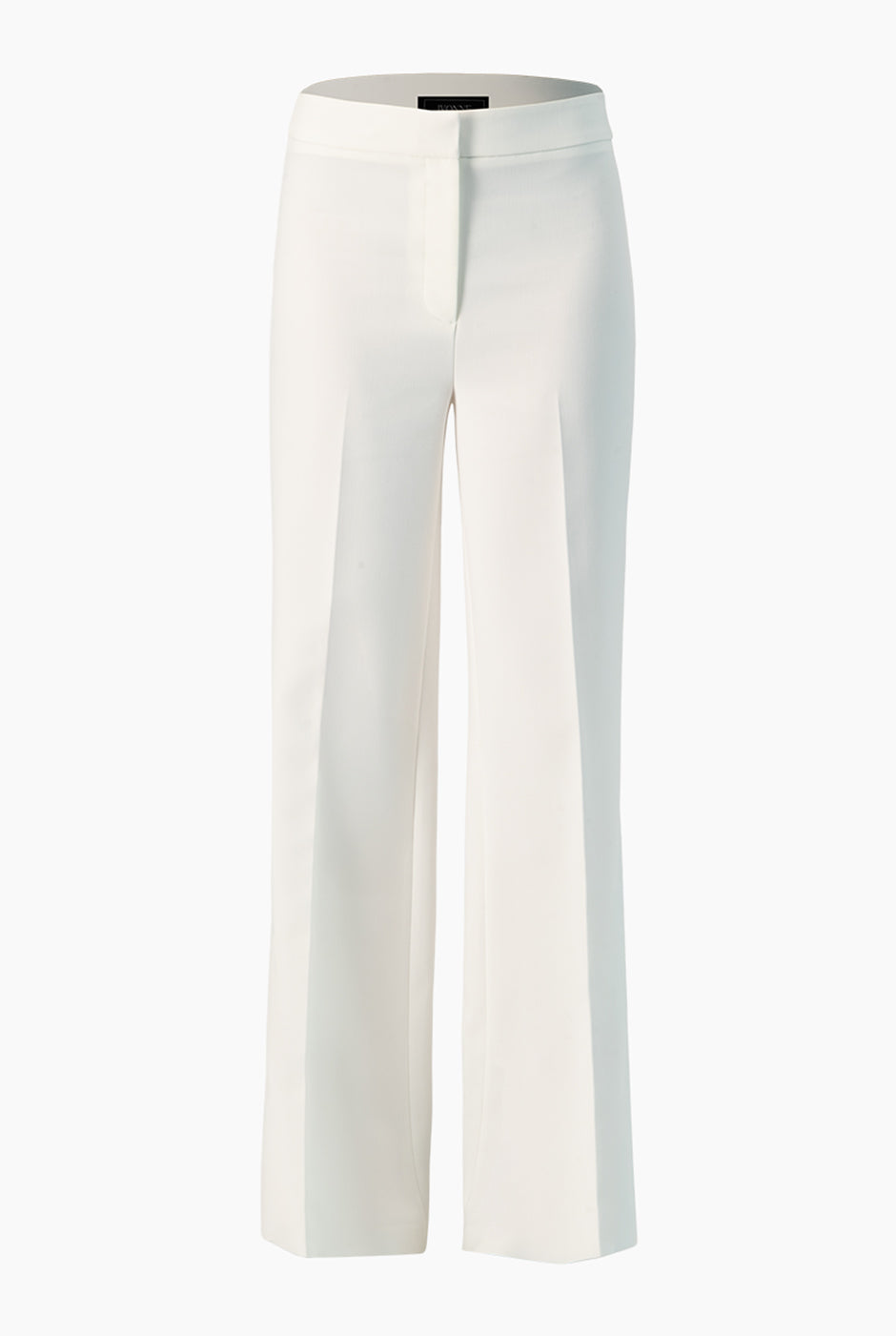 Pantalón recto blanco de pierna ancha sin bolsillos