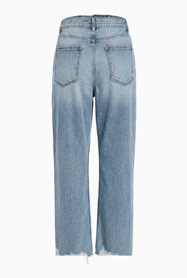 Jeans amplio con destruccion