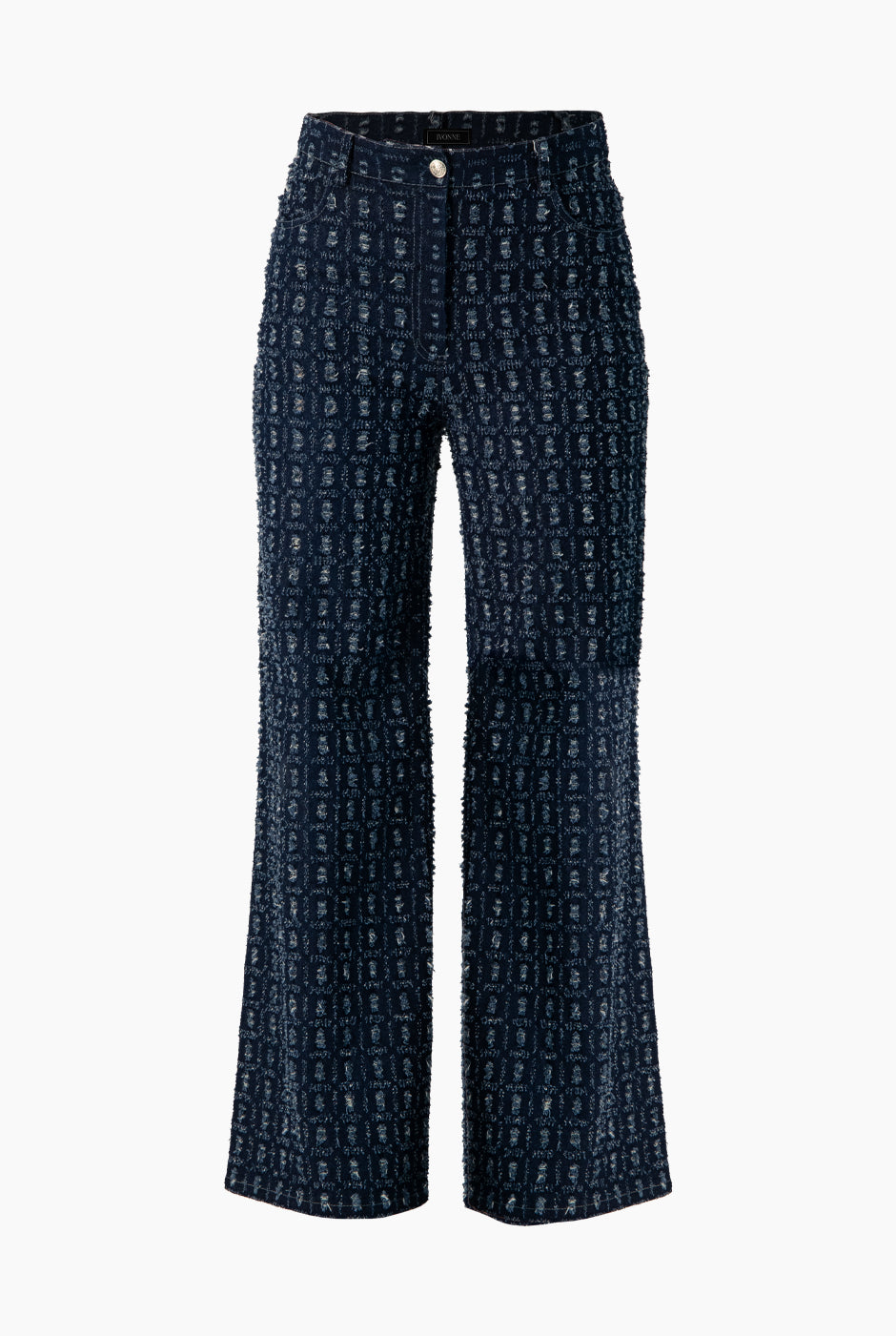 Pantalón denim recto azul marino con bolsillos