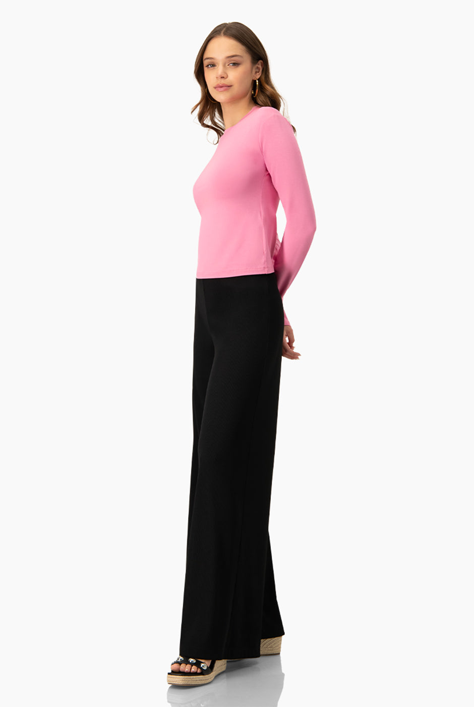 Pantalón culotte negro sin bolsillos y elástico