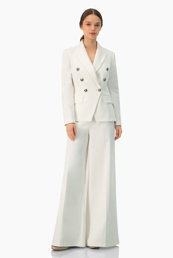 Pantalon blanco de pierna amplia