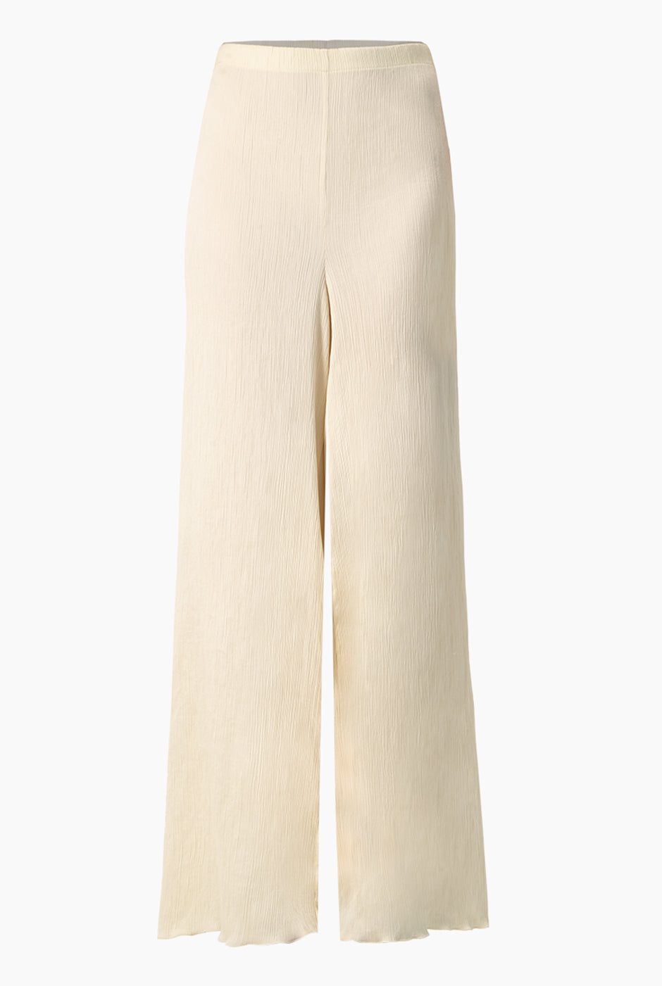 Pantalón amplio marfil plisado sin bolsillos
