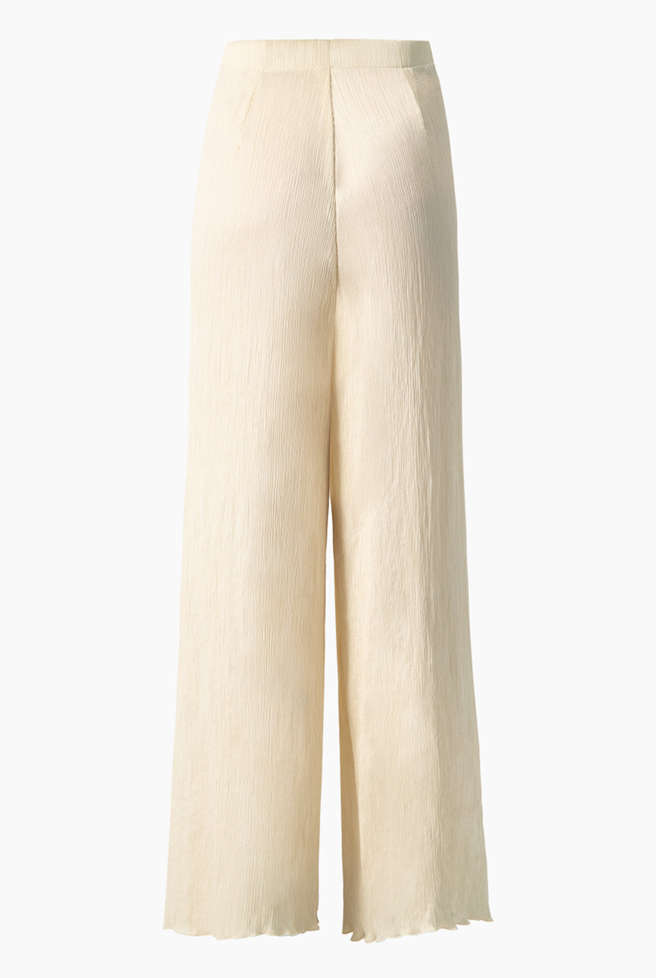 Pantalón amplio marfil plisado sin bolsillos