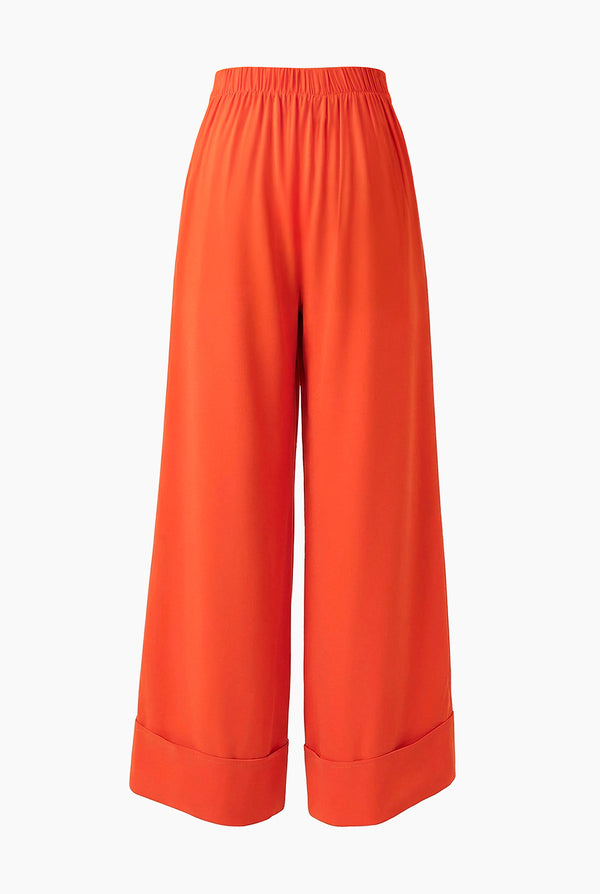 Pantalon naranja de pierna amplia